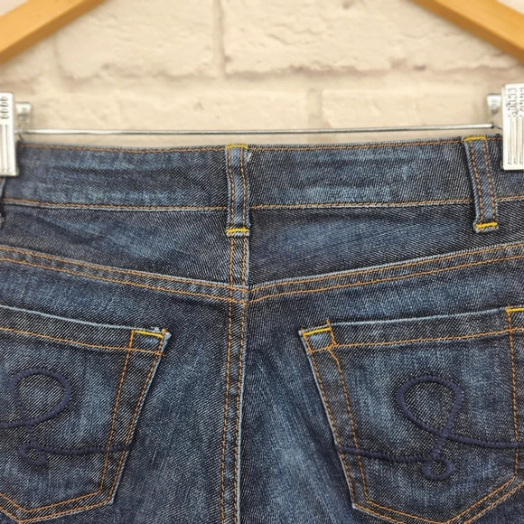 Lilly Pulitzer Y2K Main Line Fit Cropped Blue Denim Dark Wash Denim Jeans Size 2 - Picture 4 of 14